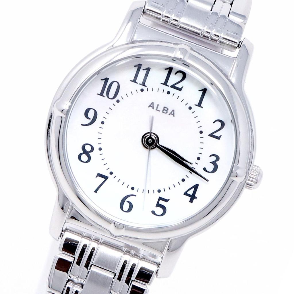 Часы Seiko Watch Alba женские кварцевые из нержавеющей стали, водонепроницаемые, для повседневной жизни, аналоговые SEIKO ALBA (5 АТМ) (АЕГК426 (Циферблат белый, корпус