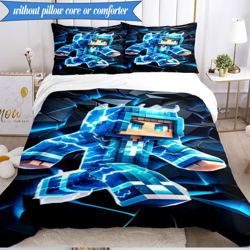 3PCS Electric Armor Adventure Bedding Set,Including 1pc Duvet Cover And 2pcs Pillowcases Perfect for Bedroom, Dormitory, Fan Christmas gift