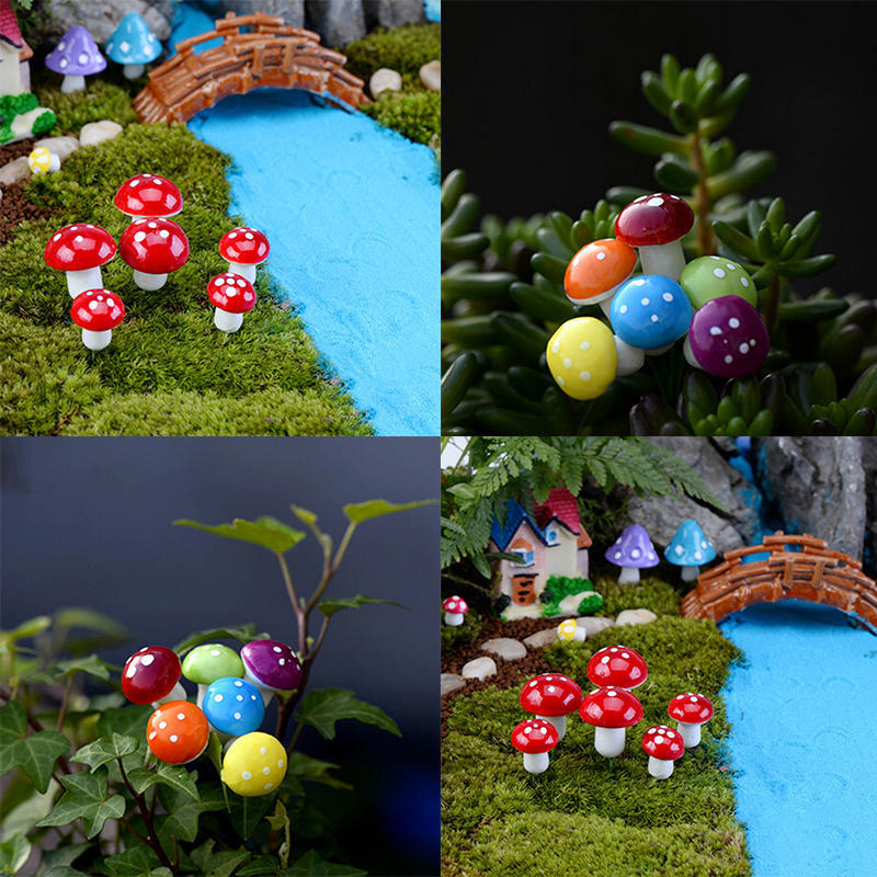 Мини-цветной грибной садовый декор, мини-цветочный горшок, кукольный домик для феи своими руками