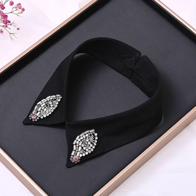 Elegant Diamond Beaded Detachable Collar for Women False Shawl Shoulder Wrap Lapel Fashionable Accessory for Women