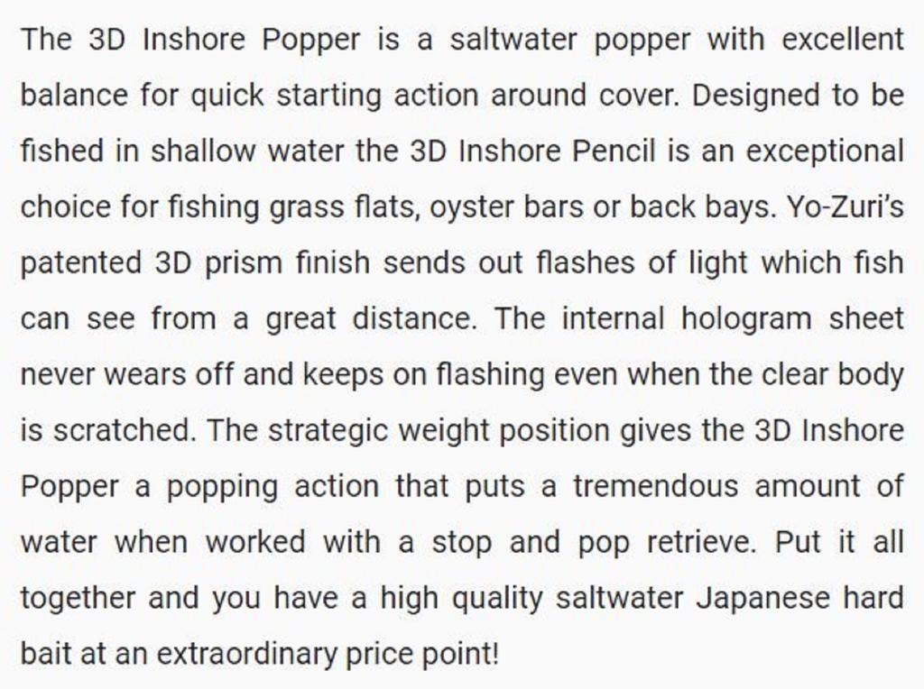 Yo Zuri Плавающая приманка Duel 3D Inshore Popper 90F R1411-YELL (09:25)