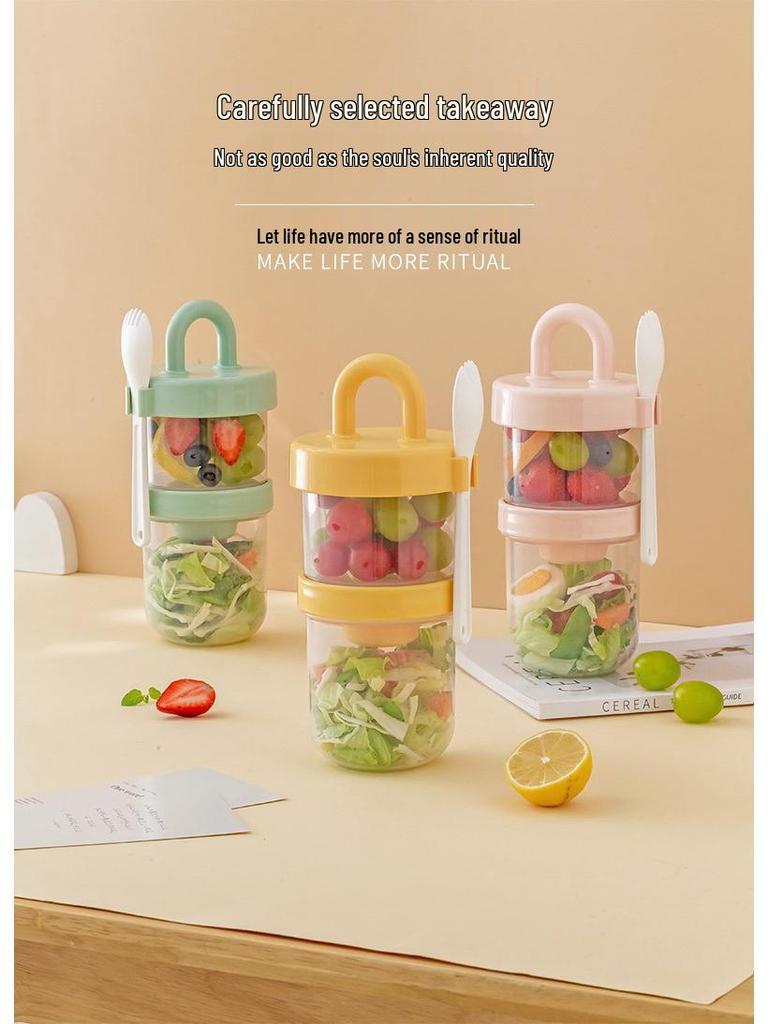 Портативный ланч-бокс для bento, подходящий для микроволновой печи, с приборами для офиса и использования на природе
