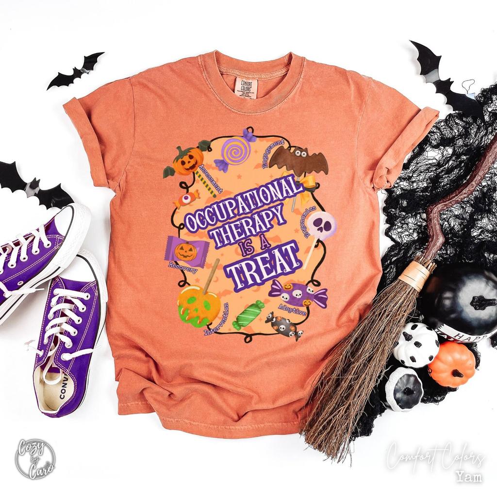 Halloween Occupational Therapist Shirt, Fall OT T-Shirt, OTA Gift, Autumn Occupational Therapy Tee, Psych Grad, Funny OT TShirt