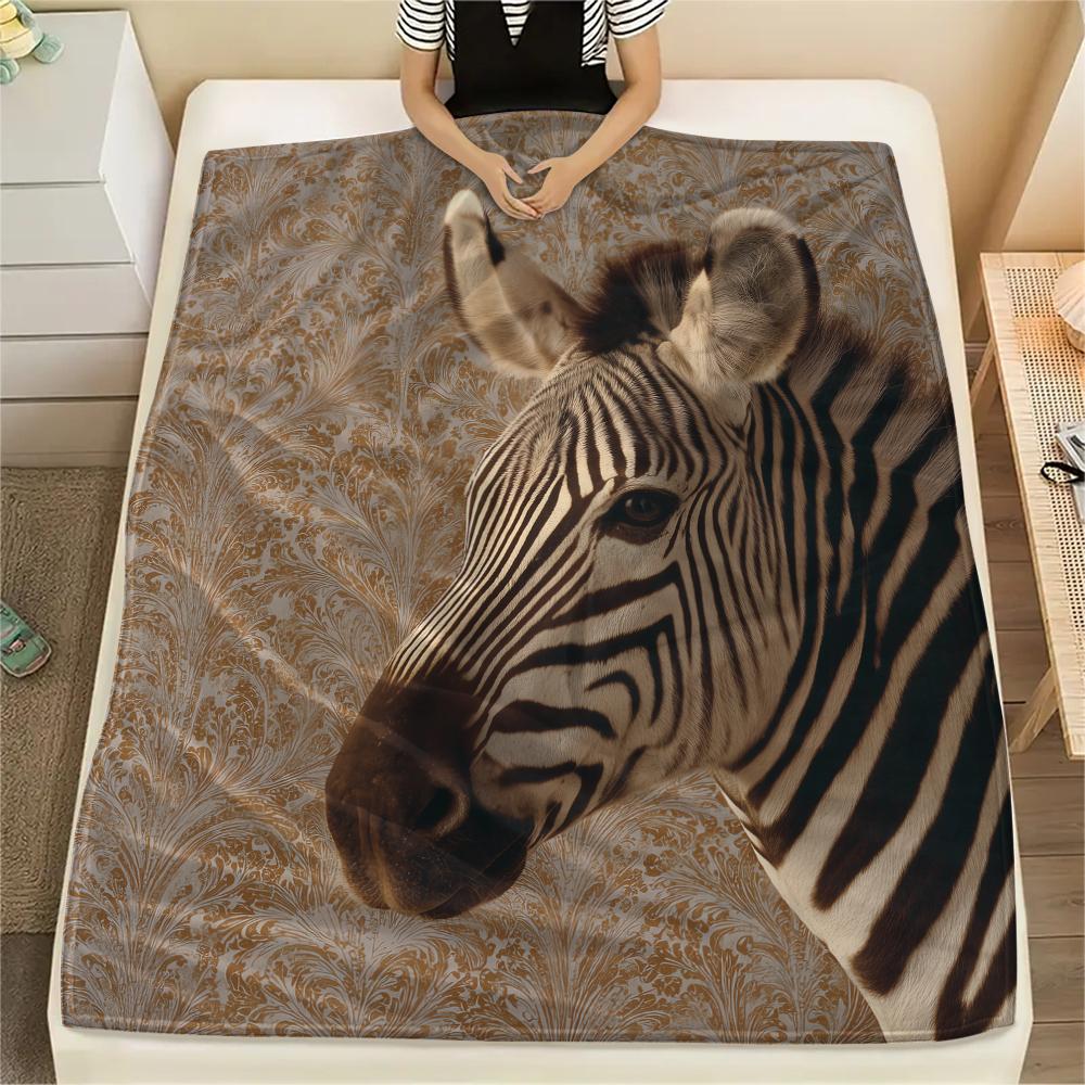 Фланелевое одеяло с принтом петуха, жирафа, тигра, зебры, Высококачественное, Удобное для всех сезонов, Декор для дома, Тепло и уют, Идеально для рождественских подарков