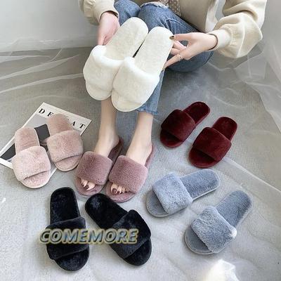 Женские тапочки для дома из искусственного меха, теплые туфли на плоской подошве, зима-осень, новые женские шлепанцы, модные шлепанцы, стильные плюшевые тапочки, повседневные