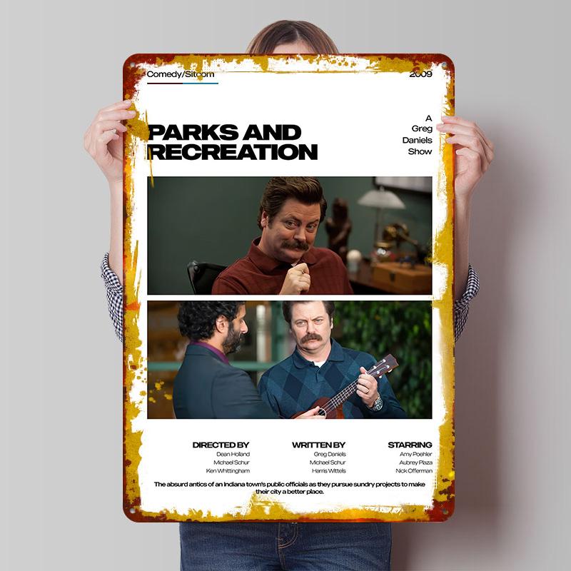 Parks and Recreation Metal Poster Customized Wall Art Retro Vintage Tinplate Signs for Decoration At Home Decor Items Man Cave