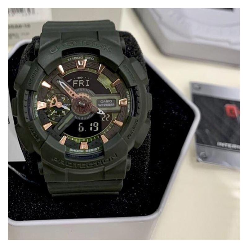 Casio Серия LCD/Стрелочный Двойной Дисплей Модная и Яркая Уличная Классика Стрелочный Двойной Дисплей Циферблат Спортивные Водонепроницаемые Кварцевые GMA-S110CM-3A