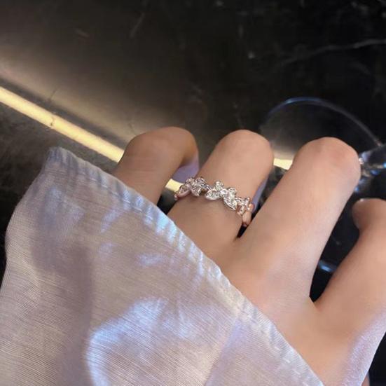 Кольцо на палец с бабочками, открывающееся ювелирное изделие, регулируемое кольцо в корейском стиле для помолвки