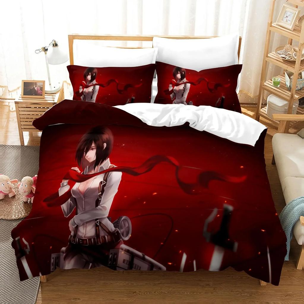 3D Attack On Titan Bedding Set Single Twin Full Queen King Size Attack On Titan Bed Set Children Kid Bedroom Duvet Cover Sets
