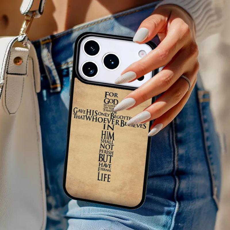 Библейский стих Иисус Христос Христианский чехол для телефона Для iPhone 17 Air 14 15 13 12 Max Чехол Для Apple 16 16e 11 Pro Max Plus