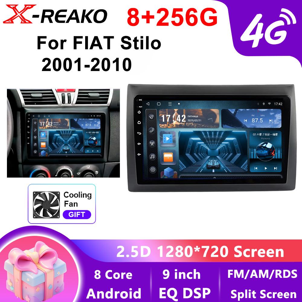 X-REAKO Car Video Player for  FIAT Stilo 2001-2010 GPS Navigation Built-in Dsp Carplay Autoradio Android Head Unit