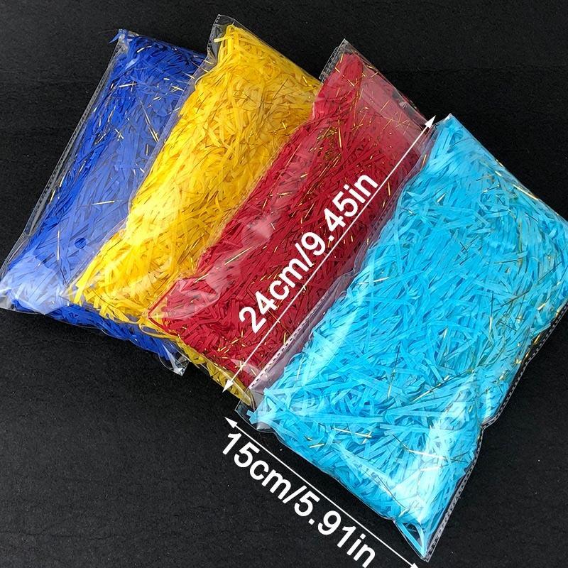 2packs 100g/pack Crinkle Cut Paper Shred Basket Filler Gift Filler for Gift Box Crinkle Shred Paper Shiny Solid and Golden Hamper Shreds for Wrappingg
