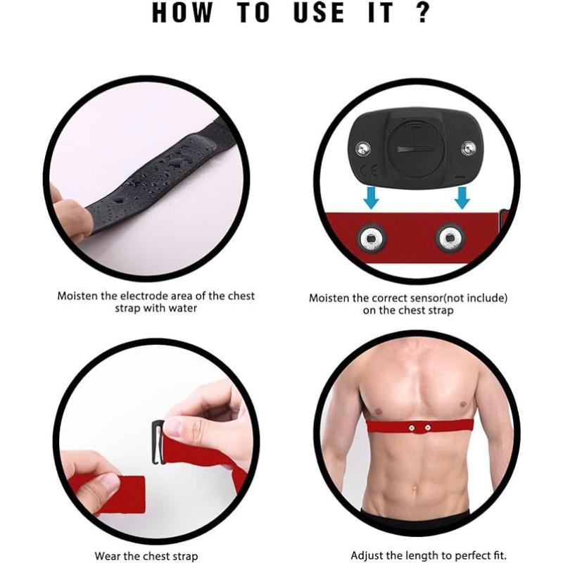 Heart Rate Chest Strap Replacement Strap, Adjustable Cycling Heart Rate Strap Elasticity, Compatible with Maijin Black Bird Jiaming