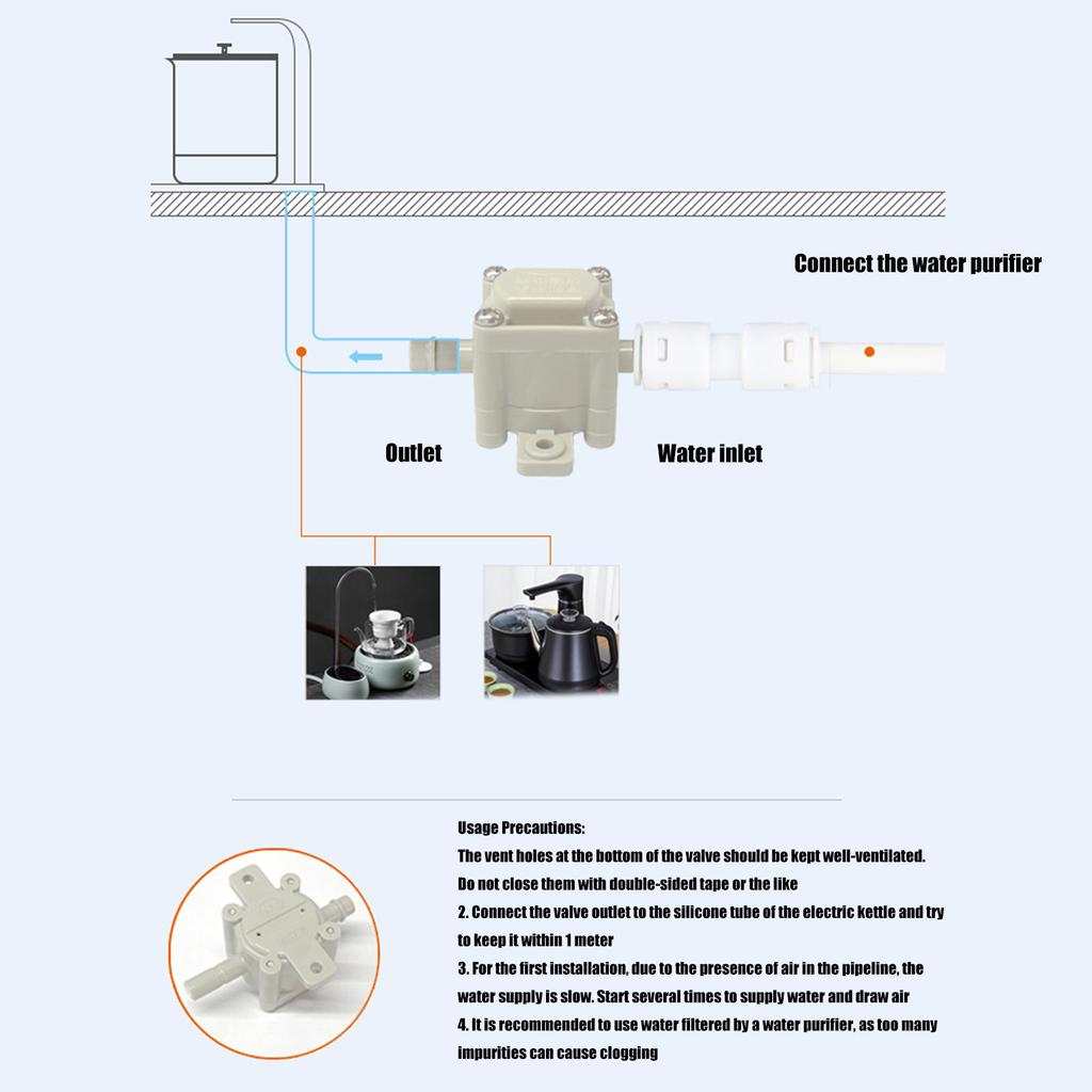 Automatic Water Supply Pumping Valve Tea Table Kettle Water Pump Water Purifier Negative Pressure Valve Easy to Install