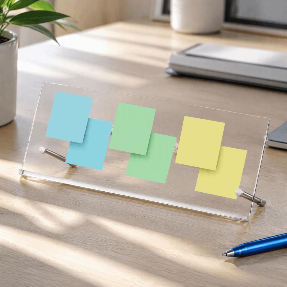 Movable Monitor Memo Board Adhesive-Free Sticky Note Holder Under Monitor Organizer Office Use