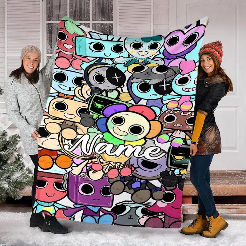 Personalized Custom Name Blanket - game Dandy's World Print Design,Blanket for Sofa,Bed,Travel,Camping - Soft and Warm, Great Gift