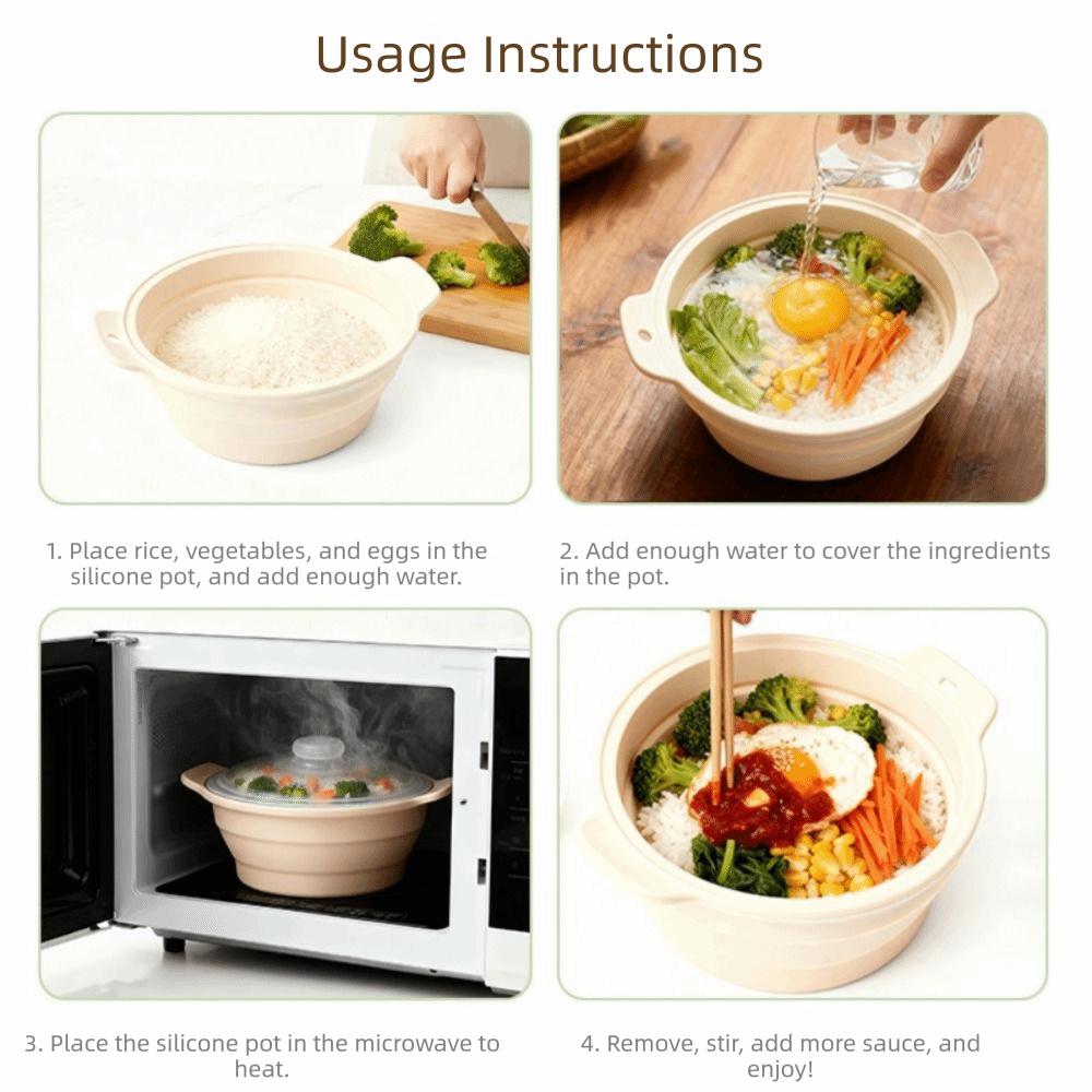 Foldable Silicone Steamer Food Grade Silicone Microwave Steamer Bowl  Camping