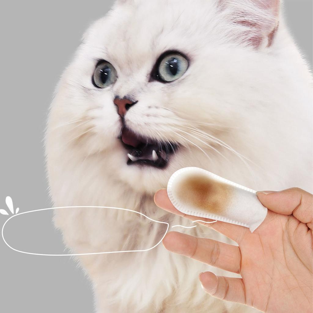 Dog Teeth Cleaning Finger Wipes Remove Tartar and Calculus Pet Dental Care Finger Wipes for Cats