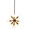 Midcentury Space Age Ten Arms Brass Sputnik Chandelier Home Decor Ceiling Lamp Fixture