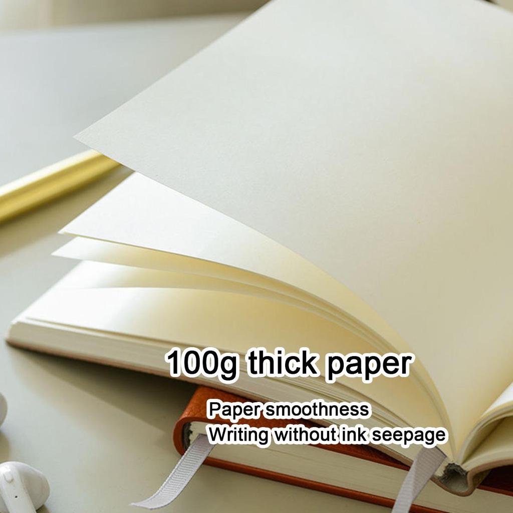 Thickened Leather Square Notebook, Handbook, Student Diary, Girl's Notepad, Travel Journal, Blank/grid Inner Pages, 100 Sheets 200 Pages