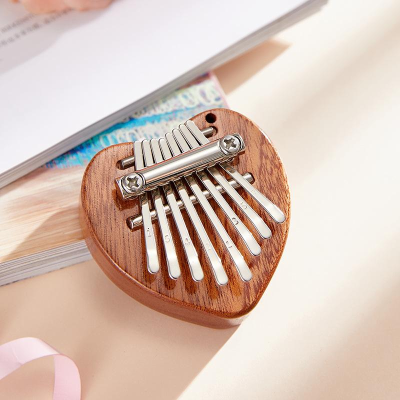 Music Instrument 8-tone Mini Thumb Kalimba Solid Wood Crystal Transparent Five-finger Piano Portable Work Kalimba Mini Size
