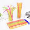 100-600Pcs Colorful Disposable Plastic Straws Neon Bendable Cocktail Drinking Straw Wedding Birthday Party Christmas Supplies