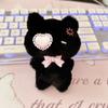 Bag Charm Plush Kitten Keychain Pink & Black Squeaky Keychain Student Cat Doll Pendant  Women Girls