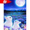 Diamond Embroidery Rabbit 5D Diamond Painting Full Round Scenic Picture of Rhinestones