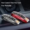 Для Macan Cayenne Panamera 911 718 Cayman Boxster Taycan 2010-2018 2024 Настоящий Углепластик Чехол-Оболочка для Корпуса Ключа