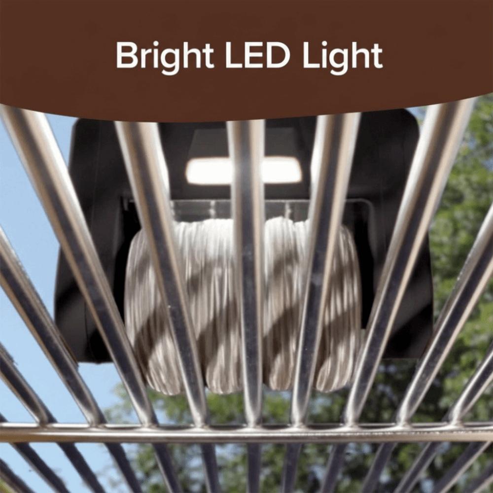 Stainless Steel Roller Grill Cleaner Brush with LED Light Barbecue Cleaner Tools  Outdoor Cooking