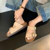 New Fashion Cork Sandals Women Classic Cork Suede Footbed Slippers Female Summer Beach Sandals With Adjustable Buckle