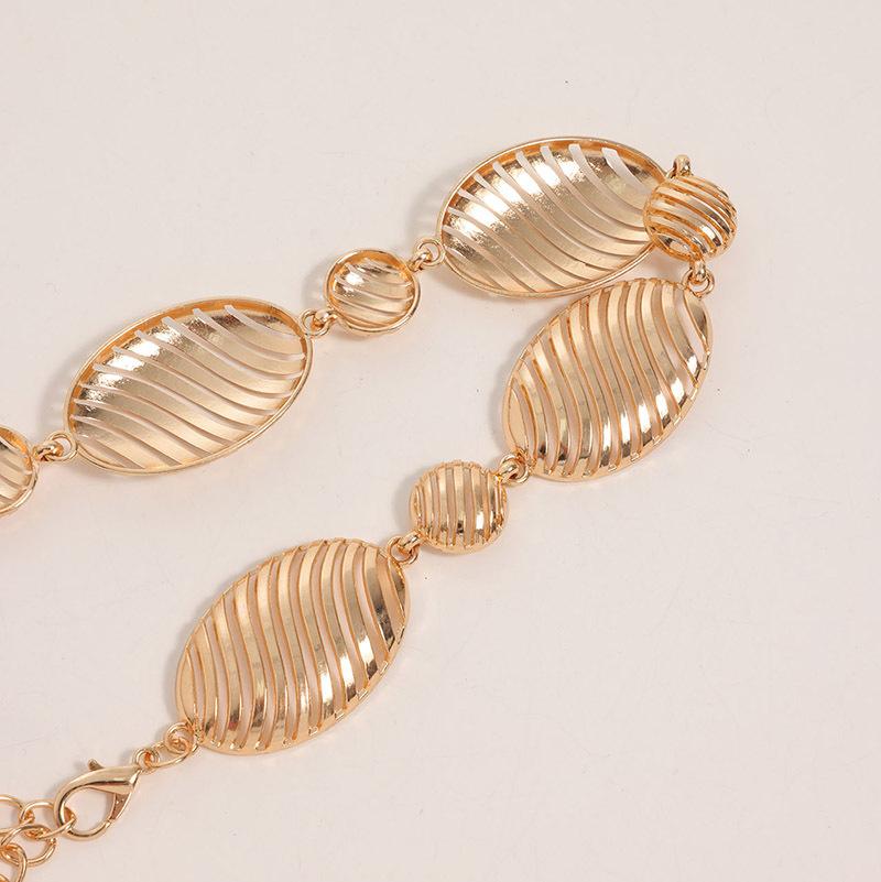 Новый стиль женской поясной цепочки высокого класса с металлическими ажурными узорами и геометрическим дизайном