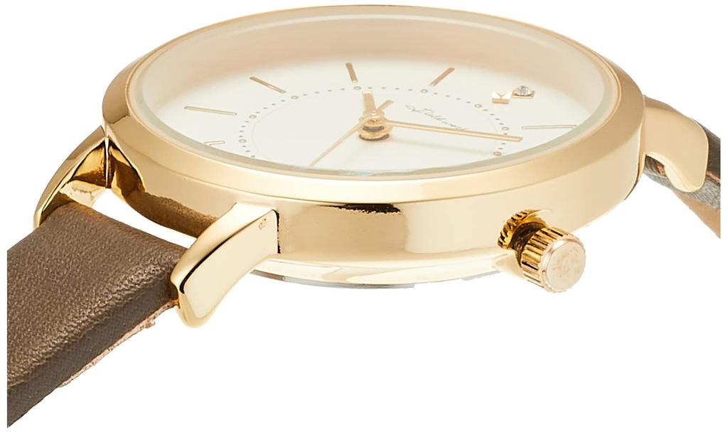 [Fieldwork] Часы аналоговые простые с золотым кожаным ремешком JN001-5 женские коричневые