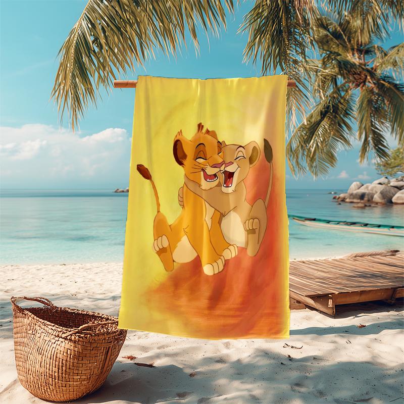 1Pc Lion Sunset Majesty Beach Towel Microfiber Beach Towel Thin Absorbent For Beach Swimming Yoga Bath Sports 0917271