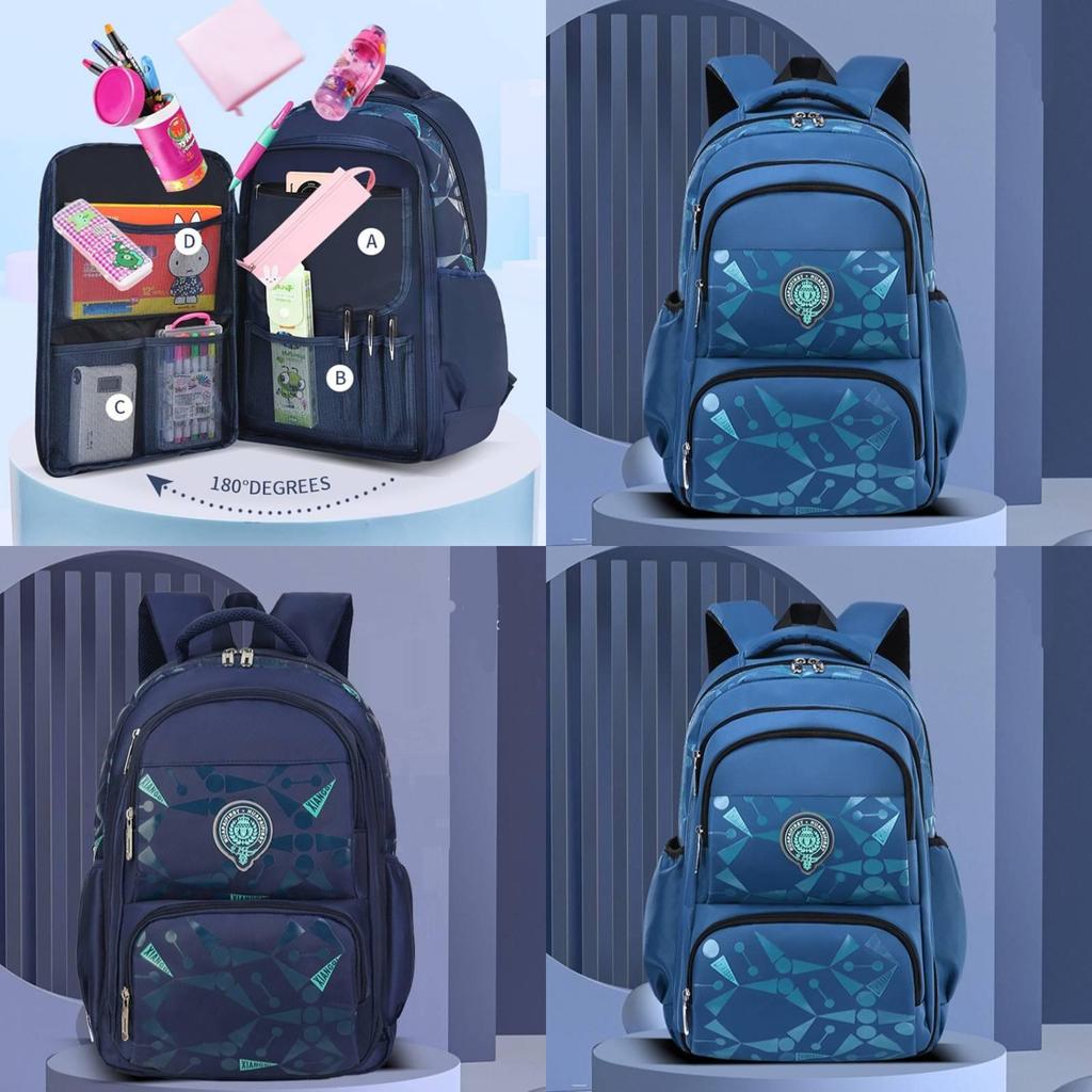 Trendy Korean Style Casual Children's Backpack For Grade 1 To 6 Lightweight Nylon School Bag