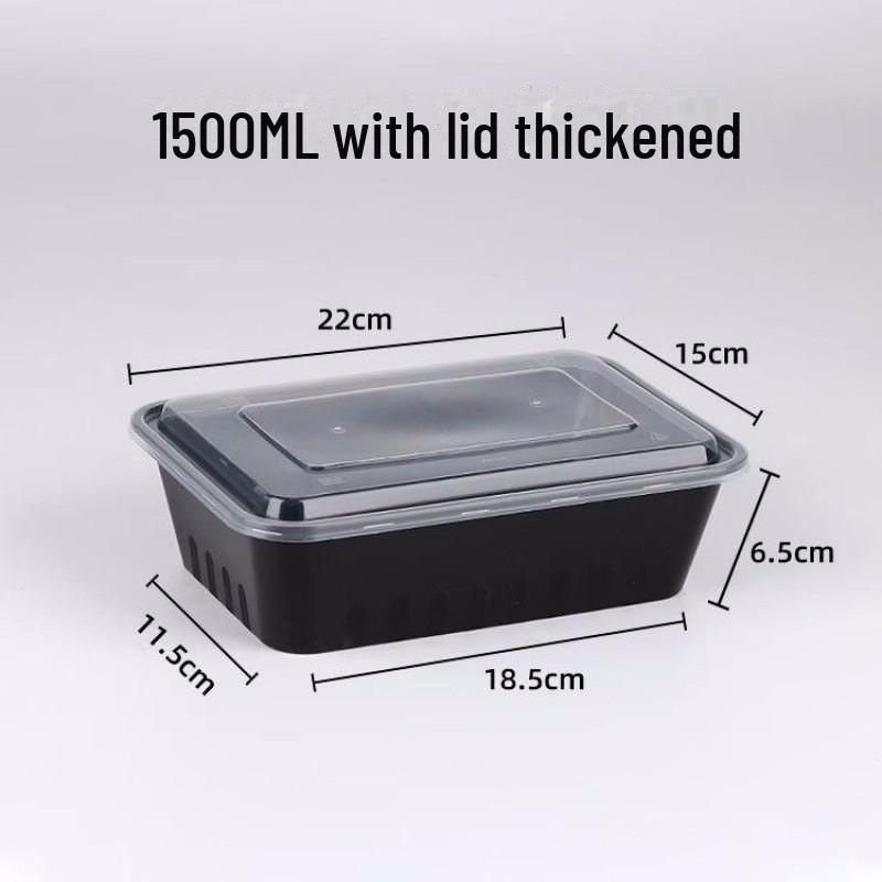 Thickened Rectangular Disposable Lunch Box with Cover - Food Grade, Perfect for Takeout and Roast Meat, Includes Free Shipping