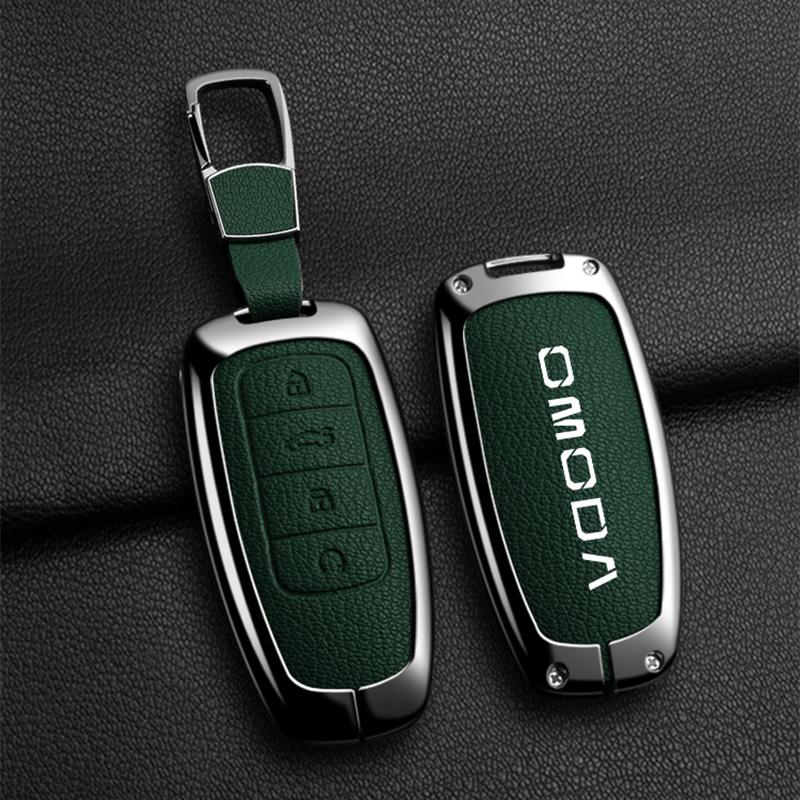 Кожаный чехол-брелок из цинкового сплава для автомобильного ключа, Для Chery Omoda C5 E5 C9 5 9 Ev Phev 7 8 Pro Plus, Защитная сумка-брелок, Автоаксессуары