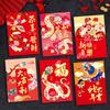 6pcs Traditional 2025 Snake Year Red Envelopes Blessing Good Luck Red Pocket Money Packet  Kids Gift
