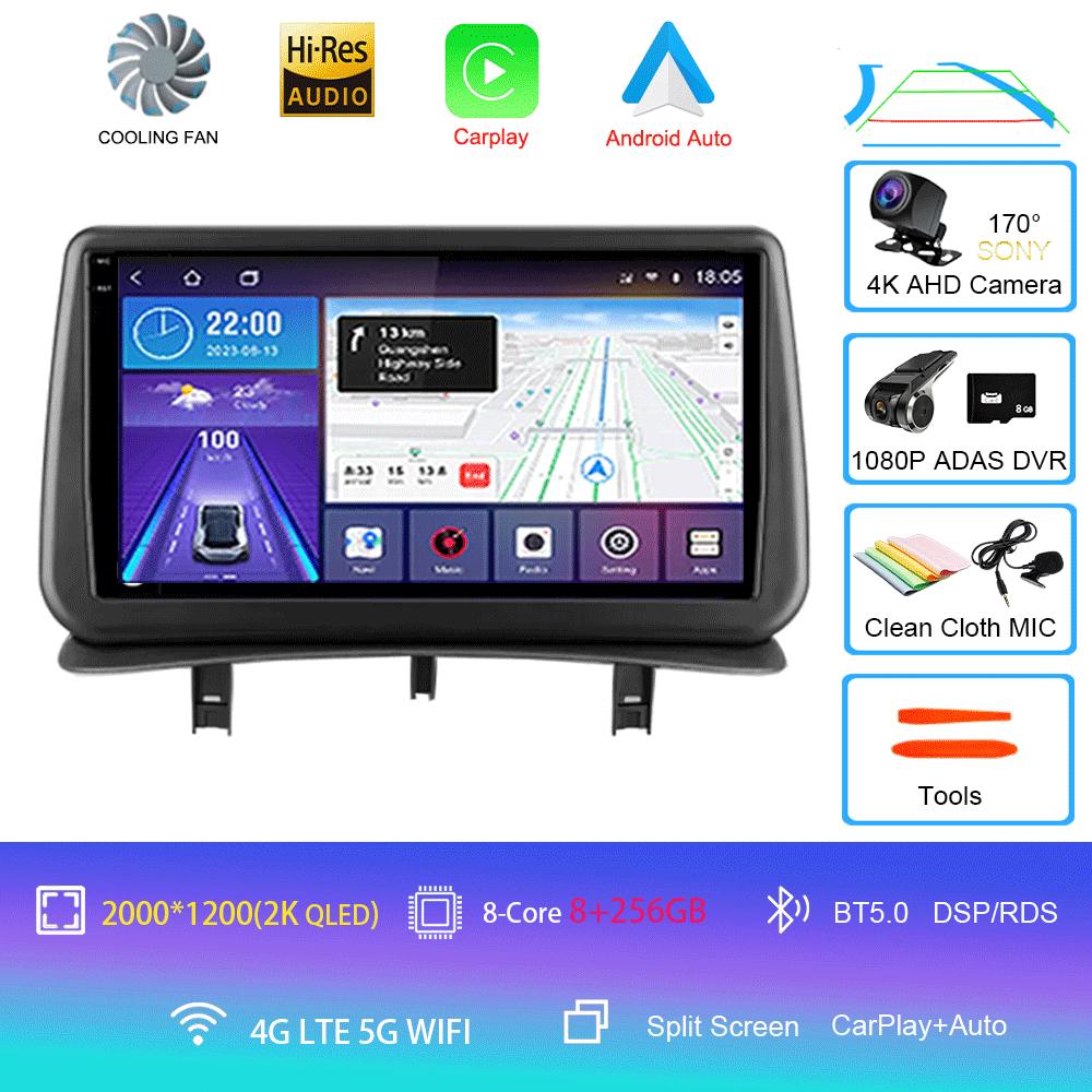 Видеоплеер Android14 Carplay для Renault Clio 3 Clio3 2005 2006 2007 2008 2009 - 2014 Мультимедийное автомобильное радио WIFI+4G DSP Stereo