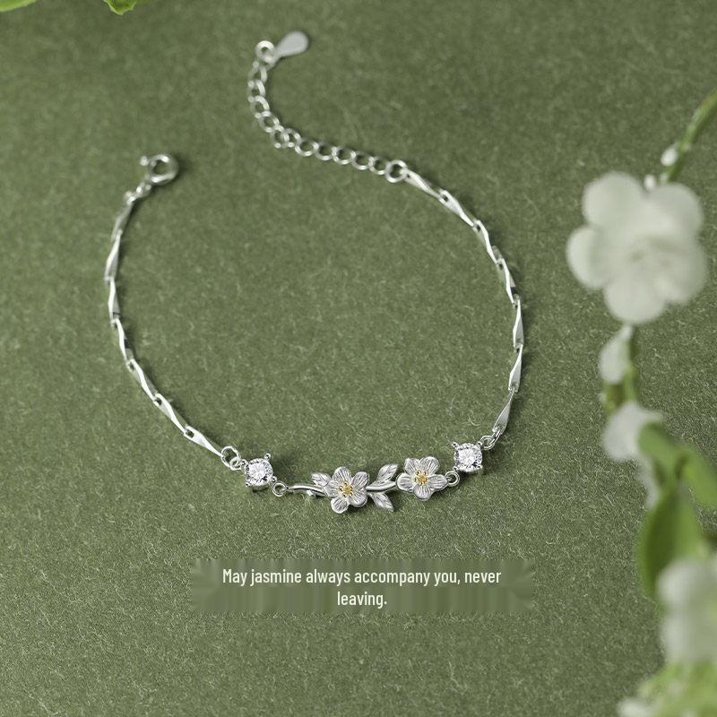 Moli Jasmine Flower Bracelet - Elegant Jewelry Gift for Women, Perfect for Valentine's Day or Special Occasions.