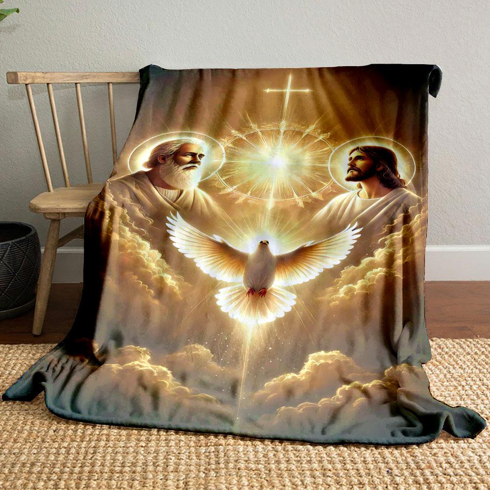 Holy Trinity Dove Blanket Printed Blanket for Living Room Bed Couch lunch break Soft Cozy Blanket for Friend's festival Gift