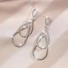 925 Silver Needle Korean Fashion Big Crystal Heart Earrings For Women Jewelry Trending New Luxury Women's Zircon Earrings