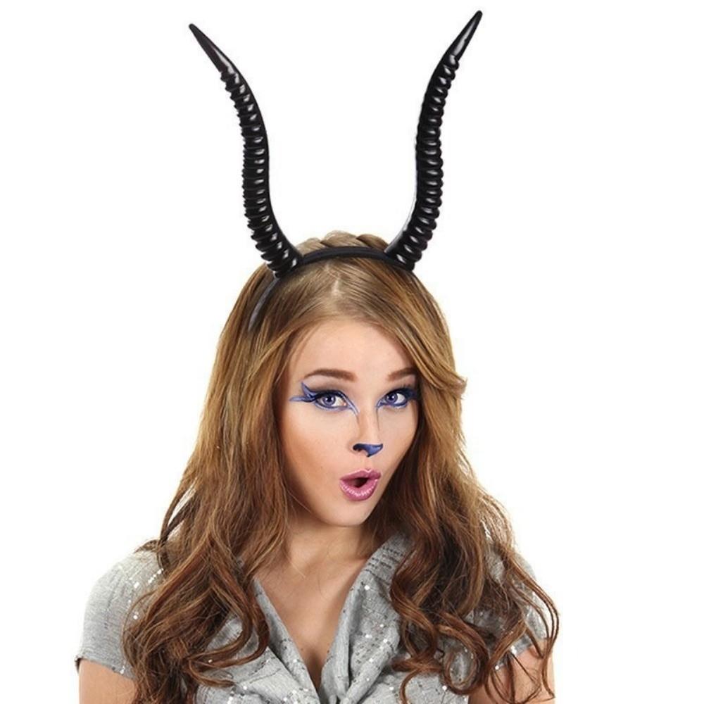Gothic Sheep Horn Headband Cosplay Halloween Devil Headband Demon Horns Headwear Photo Props