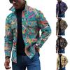 Men's Fashion Trend Daily Casual Printed Long Sleeve Button Down Jacket