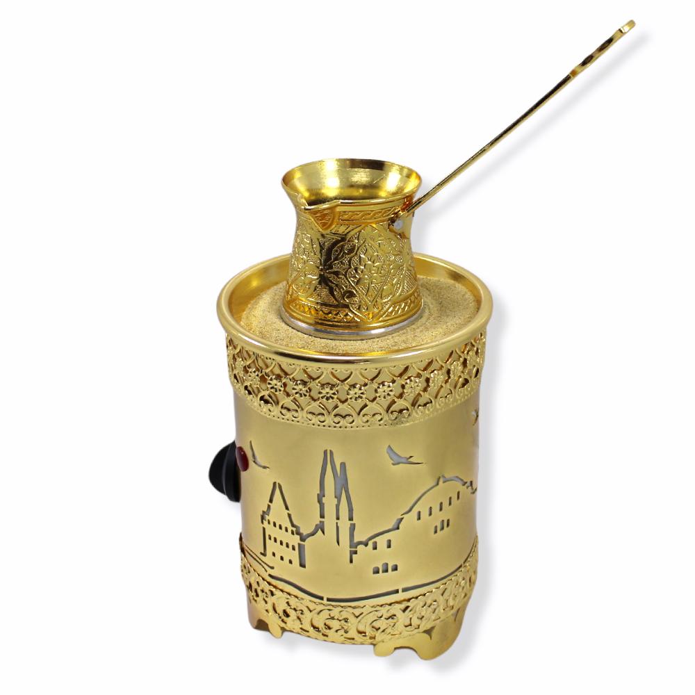 Аутентичная турецкая электрическая кофеварка с горячим песком, нагреватель, Стамбул, дизайн, коричневый цвет, 110 В - 220 В, кухня и столовая