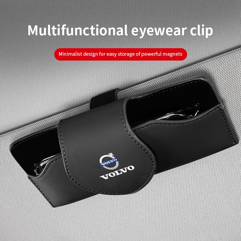 Car Glasses Case Auto Sun Visor Holder Sunglasses Clip For Volvo XC-Classic V60 V40 XC90 S60 XC60 V70 S90 XC40 V90 C40 S40 S80L FE3