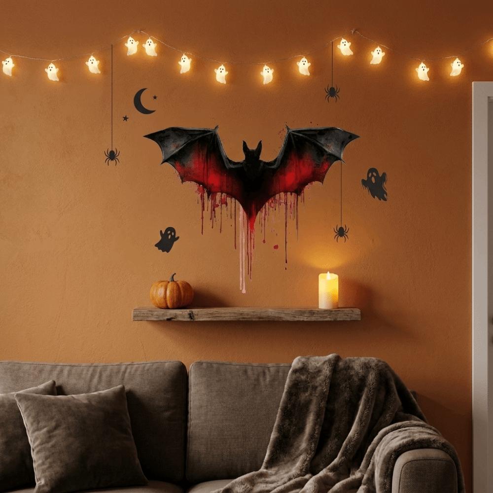 PVC Halloween Bat Wall Stickers Electrostatic Spooky Bat Sticker Window Sticker Window