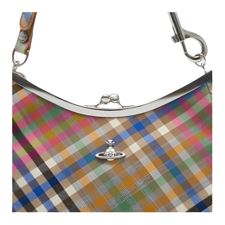 VIVIENNE WESTWOOD West Queen Очарование Классический Бренд Клетчатая Шерстяная Сумка Через Плечо Женские Сумки Многоцветная 4B01000VWW01CVO215