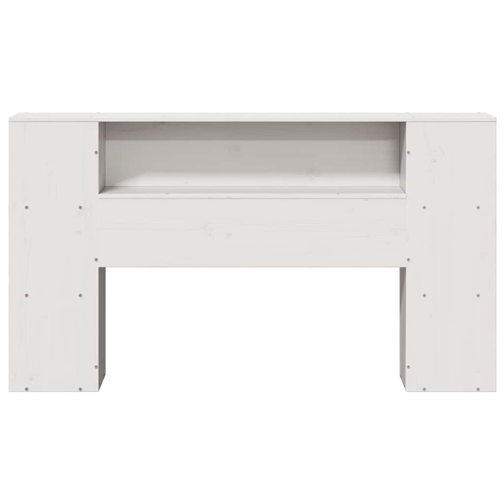 Headboard with Storage Space White 140 cm Solid Pine Wood