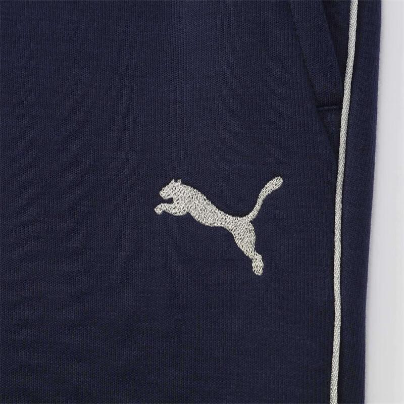 Puma Основные спортивные штаны с вышитым логотипом, повседневные, дышащие, со шнурком, со средней талией, спортивные, длинные, мужские брюки, темно-синие 686083-06